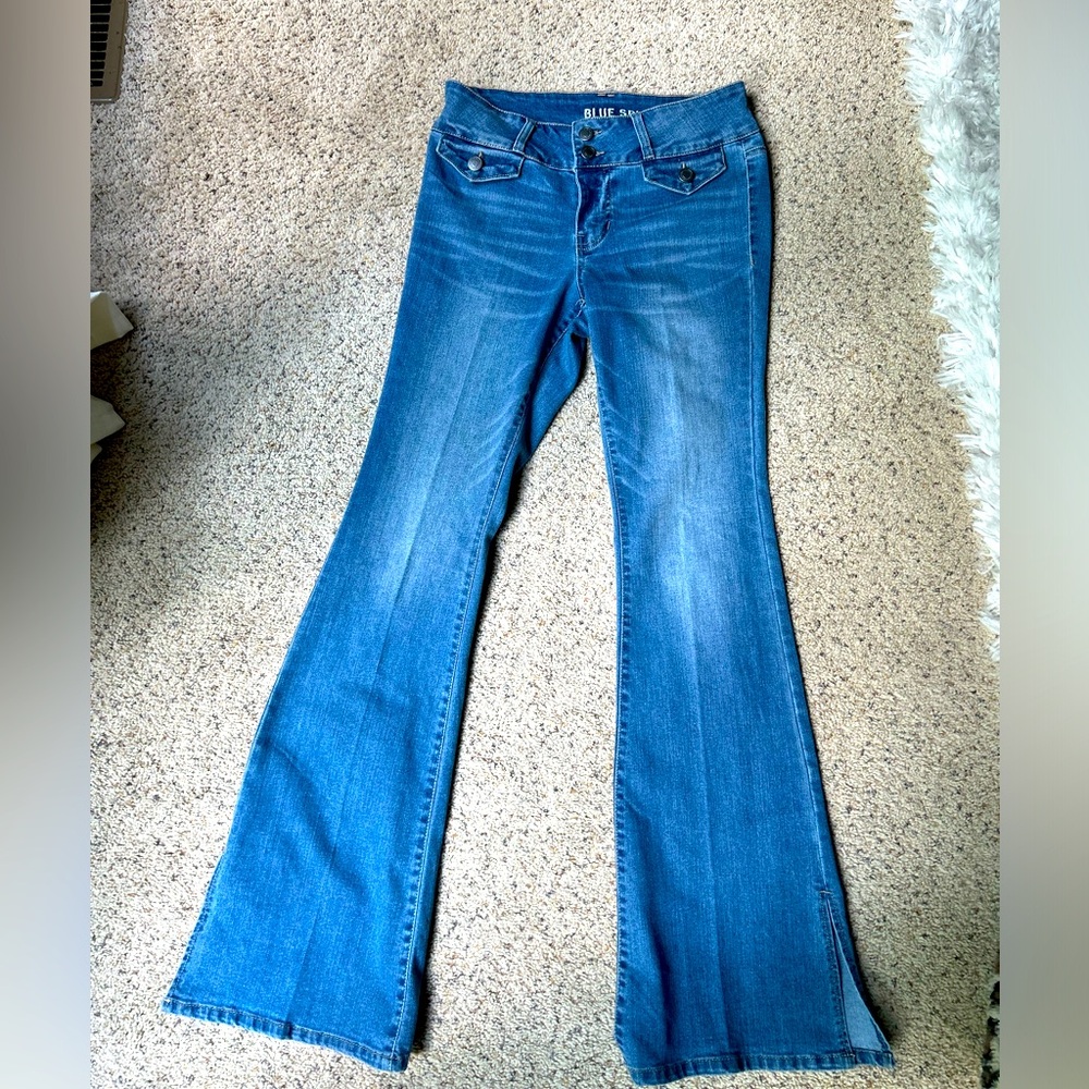 Blue Spice Midrise Flare Jeans